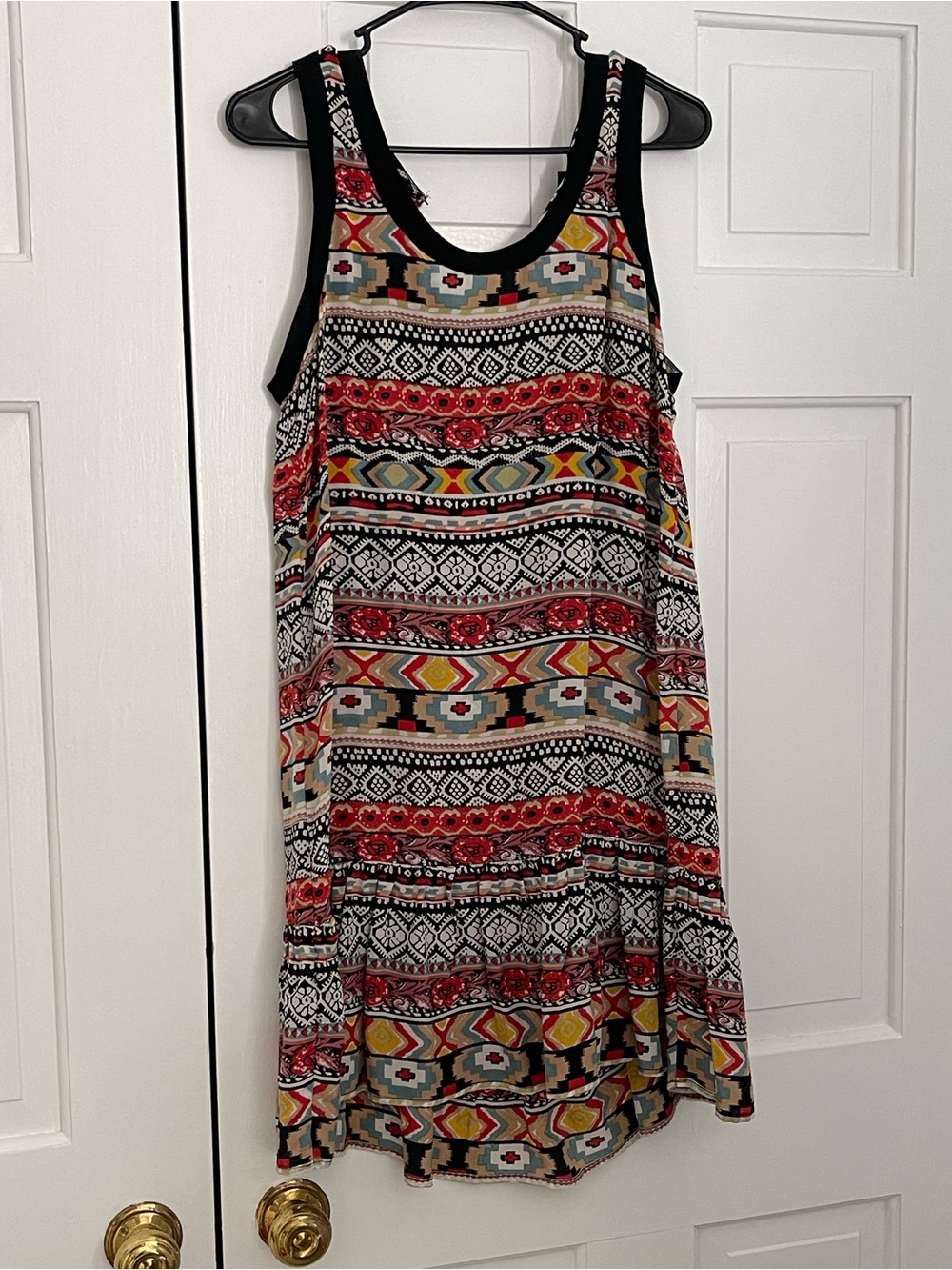 Tolani Red Multi Tribal-Print Mini Dress
